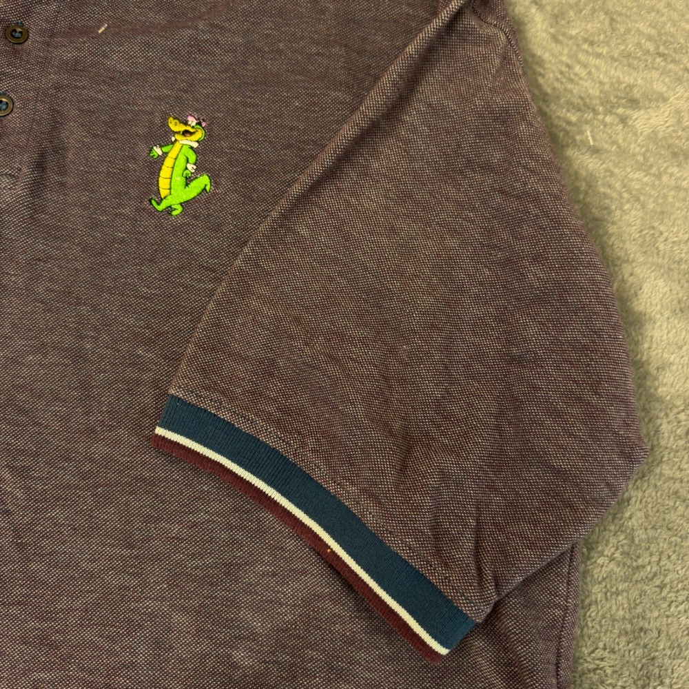 Vintage 1997 Warner Bros Studio Store Wally Gator Polo Shirt Mens XXL Burgundy - Picture 8 of 11